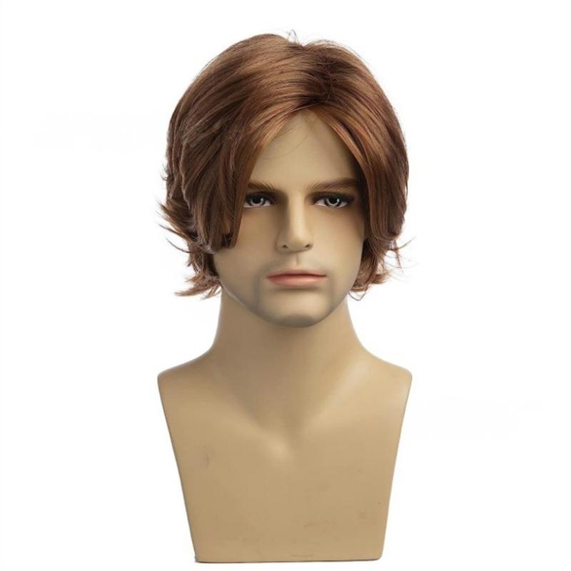 

Синтетический блонд короткий парик омбре кудрявые парики для мужчин натуральные кудрявые волосы мужской парик с челкой повседневный косплей мужчина костюм на Хэллоуин