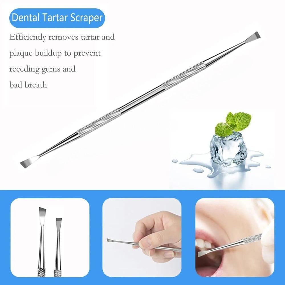 6-piece setSteel Dentist Clean Tools Dental Mirror Double Probe Sickle Hoe Tooth Cleaner Dental Tool Tooth Care Tool Kit