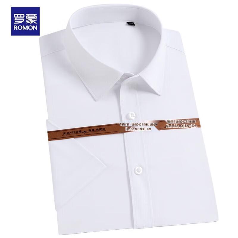 Romon Men s Short-Sleeve Business Casual Shirt M
