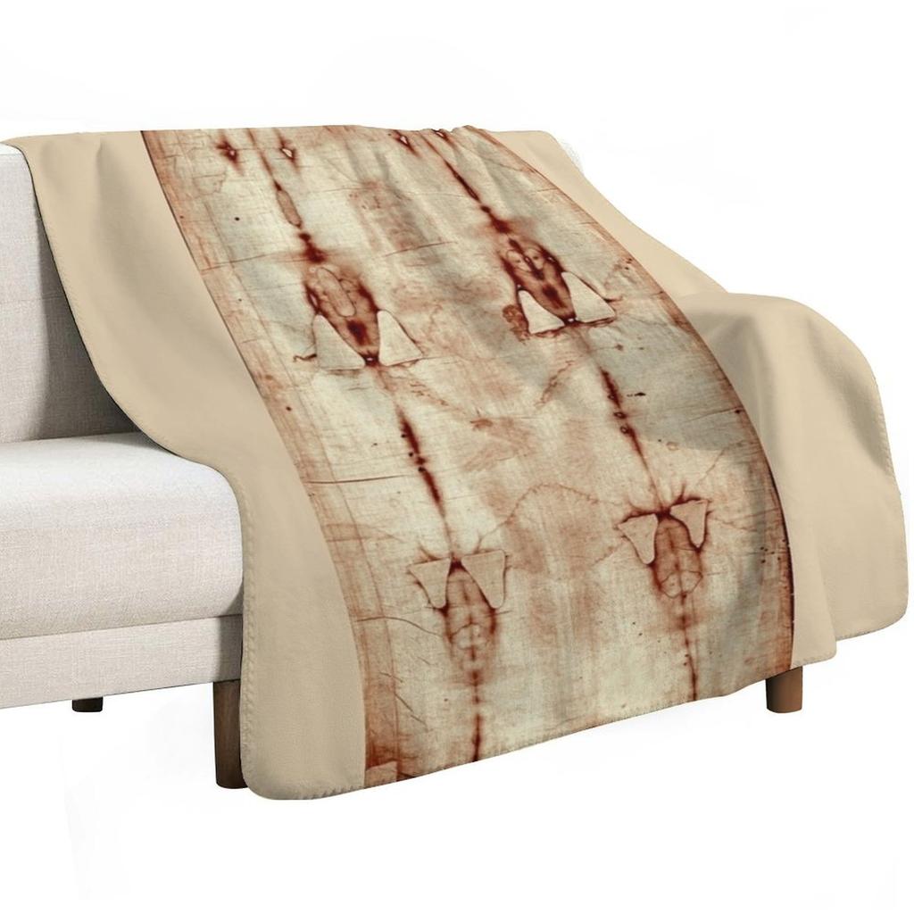 Jesus Shroud of Turin Poster Jesus Christ Throw Blanket Warm Flannel Blanket for Couch Chair Bedroom