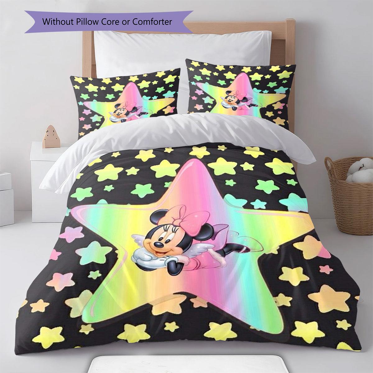 

Modern Geometric Mickey Mouse Themed Bedding Set, Warm and Comfortable, The Perfect Choice for Decorating A Child s Bedroom. 135x200cm