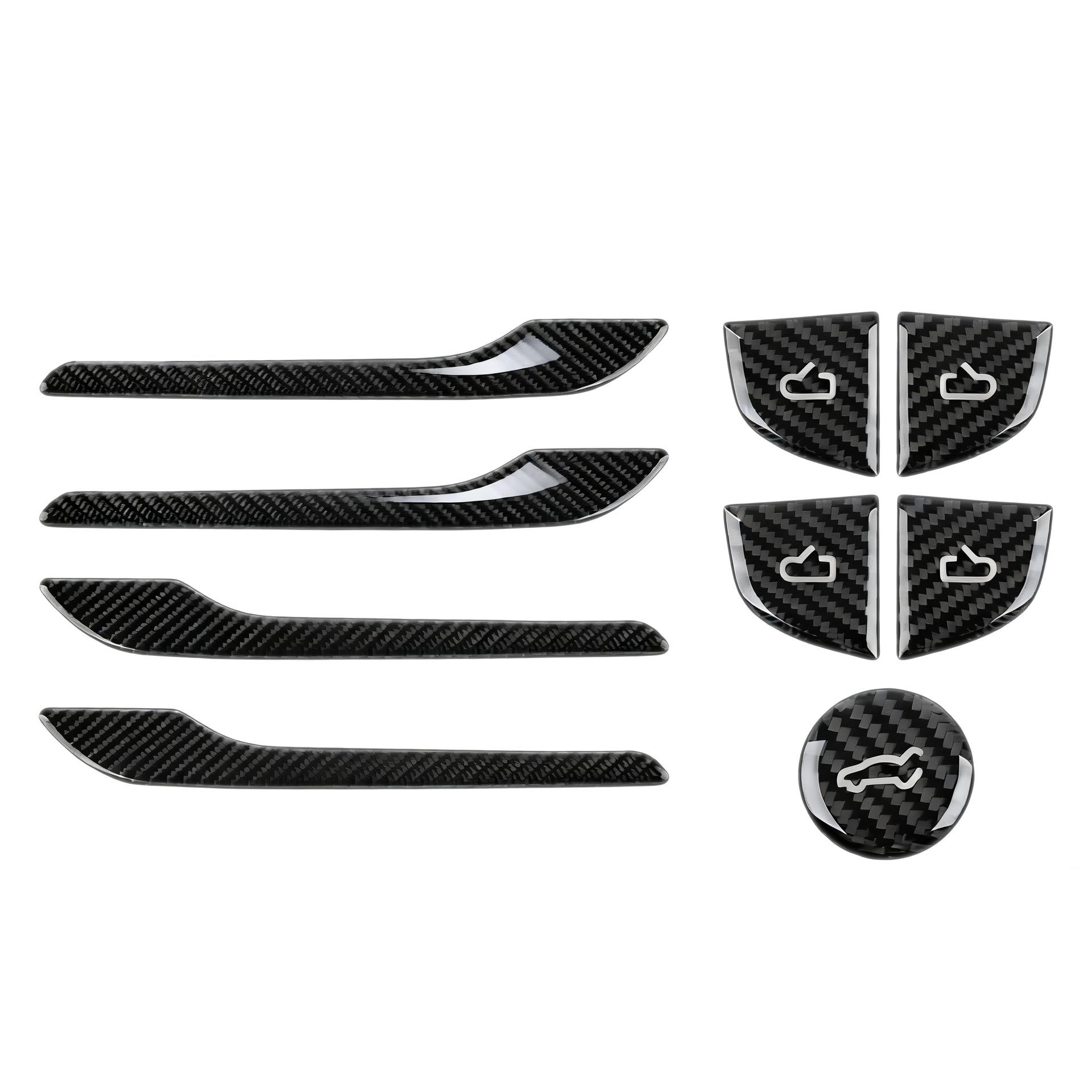 Carbon Fiber Door Button Stickers for Tesla: Epoxy Resin Interior Decoration