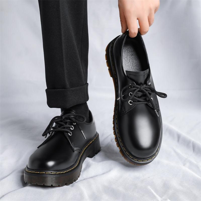 3186 Men's Shoes New Spring Black Casual Leather Shoes Men's Business Dress Low-top Tooling Shoes