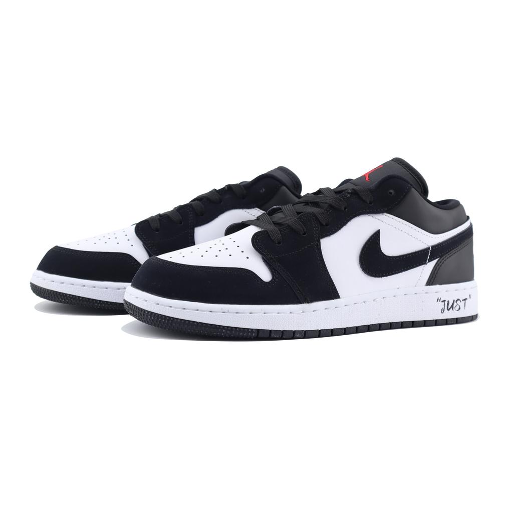 Jordan Air Jordan 1 Slip Resistant Abrasion Resistant Low top Vintage Basketball Shoes Unisex Black White HF3148-106(Team448-just)