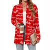 Women's Christmas Printed Lightweight Cardigan Long Sleeved Casual Loose Thin Fit With Pockets Cardigan Jacket