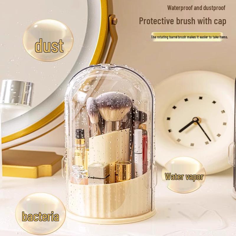 Suport rotativ pentru pensule de machiaj și organizator de cosmetice de birou