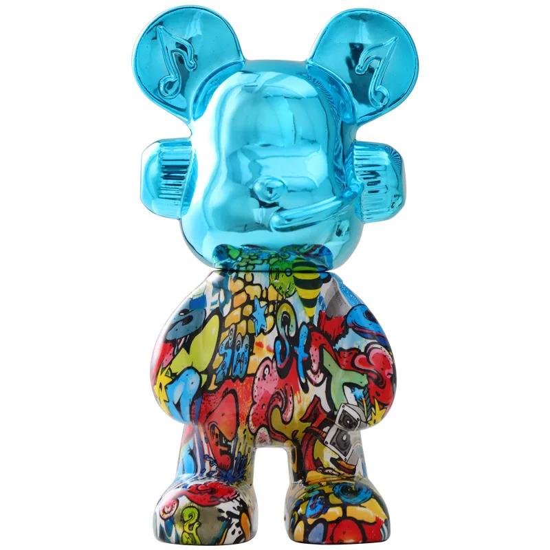 Colorful Fashion Bear Piggy Bank Animal Statue Modern Living Room Home Decoration Gift