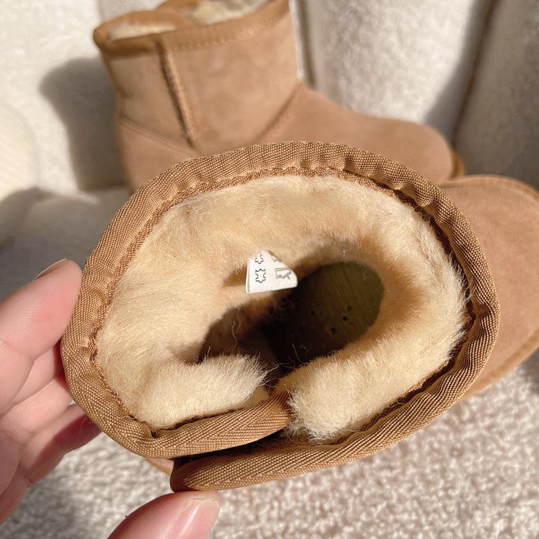 2025 Sheepskin & Wool Kids' Genuine Leather Non-slip Snow Boots for Parent-Child