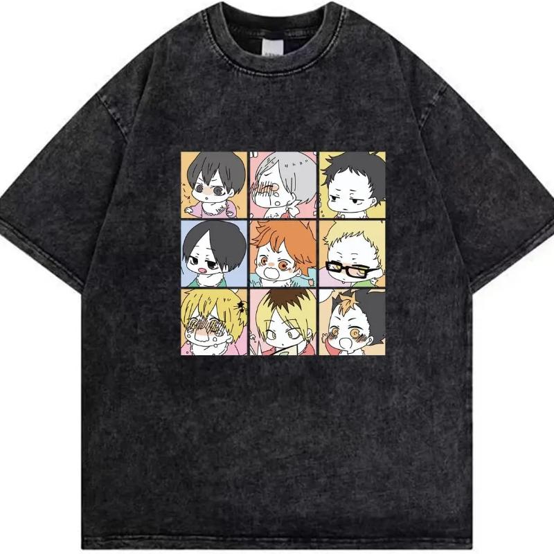 Japanese Hot Anime Gothic T-Shirt Anime Aesthetic Oversized Unisex Hot Product Soft High Quality Washed Vintage Loose Retro Soft