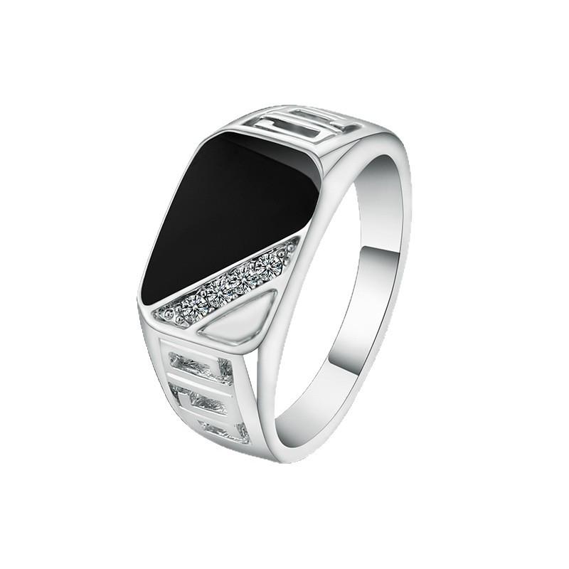 Huaya Ηλεκτρονικό Εμπόριο: Κλασικό Τετράγωνο Δαχτυλίδι Μόδας Ανδρικό - Best-Seller Ευρωπαϊκό & Αμερικανικό