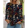 Women's Long Sleeved T-shirt Fashion Skull 3D Printed  Long Sleeve T-Shirt Autumn New Casual Festive Tops For Women Clothing