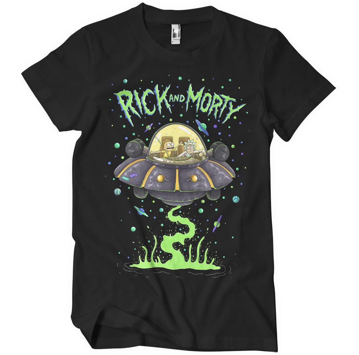 Officially Licensed Rick and Morty Spaceship Men S T-Shirt S-XXL Sizes S