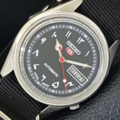 VINTAGE SEIKO 5 AUTOMATICKÉ 6119C JAPONSKÉ PÁNSKÉ HODINKY S ARABSKÝM ČERNÝM CIFERNÍKEM a701588-5