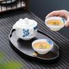 MULTIPOTENT Mutton-Fat Jade Portable Ceramic Travel Tea Set