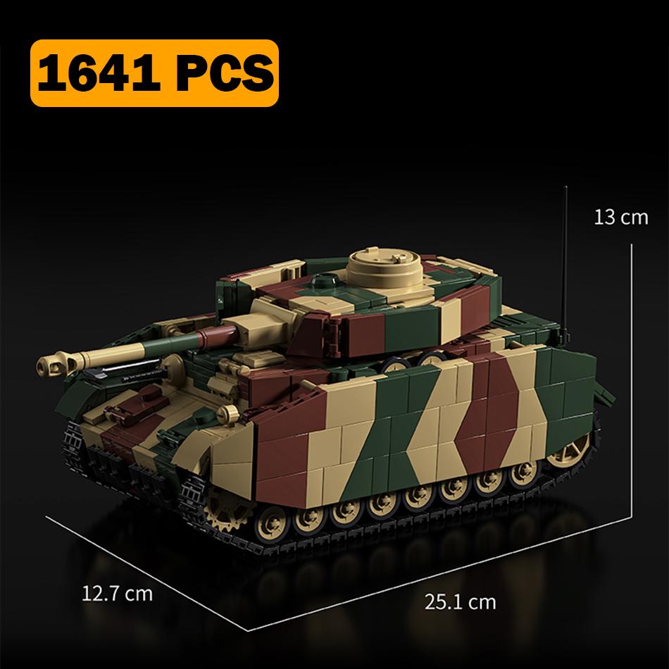 WW2 Military Panzer IV Sd.Kfz.161 Tank Building Blocks German Flakpanzer IV Anti Aircraft Gun Soldiers Bricks Toys for Kids Gift