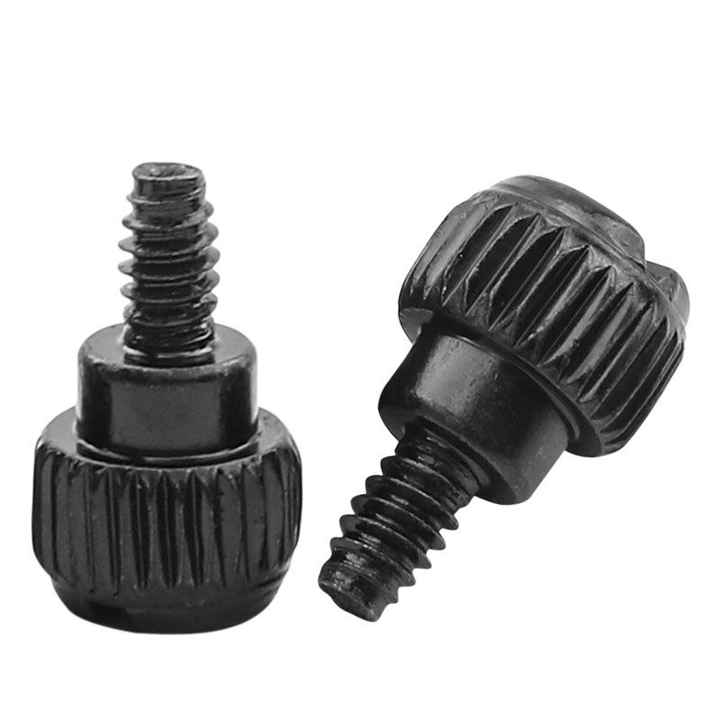 Black Knurled Round Head Thumb Screws for Computer Case Side Panels M6-32*5