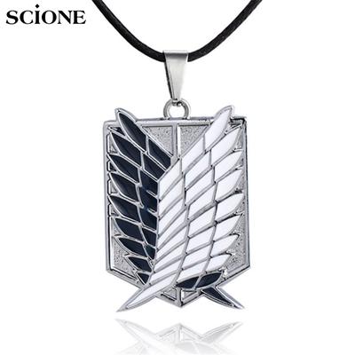 LUXY MOON Attack On Titan Necklace Japanese Anime Wings of Liberty  Chain Pendant Accessories Women Man