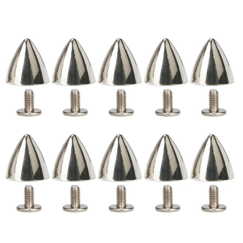10Pcs Decorative Rivets Set Punk Style Nail Buckles Screw Mount Stud Rivets DIY Crafts PU Belt Shoes Clothing Spikes