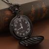Reloj de bolsillo de cuarzo negro con diseño de Papá Noel y Feliz Navidad, colgante de regalo de Navidad, opción ideal para regalos para hombres y mujeres