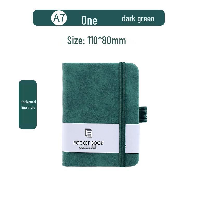 A7 Färgade Elastiska Band Fickanteckningsbok - Studentminnesbok med Läderomslag med Hudkänsla