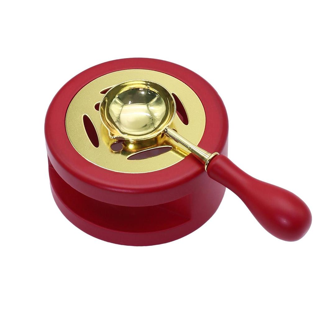 Wax Seal Melting Furnace Set with Handle & Spoon - Wooden Granule Furnace for Crafting