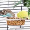 Plastic Bird Food Box Anti-splash Parrot Hanging Food Dish  for Pigeons Parrots Canaries