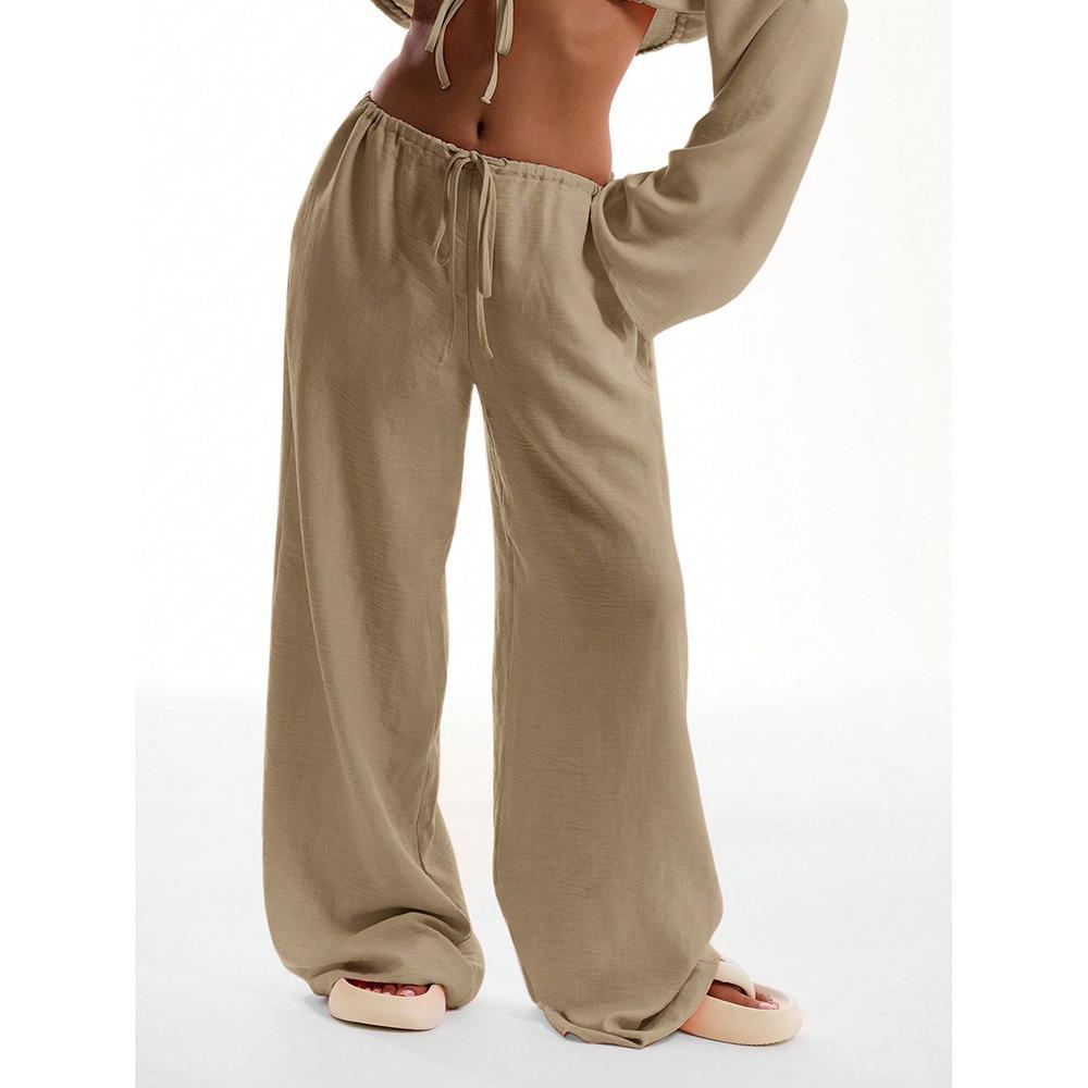 Women Summer Casual Straight Sweatpants, Loose Trendy Wide Leg Sports Long Trousers