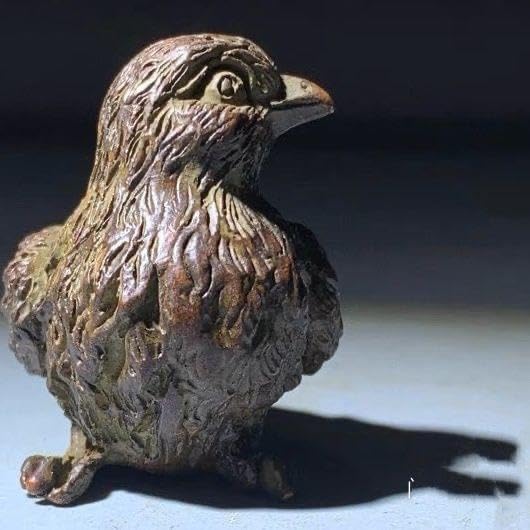 [Nekogamiyama] Prespapier Vrăbioară, Ornament Artizanal din Cupru, Decor Retro Vintage