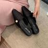 Fashion Shoes Low Hoof Heels PU Fabric Rubber Rome Low Shoes Rome Fabric PU Rubber Hoof