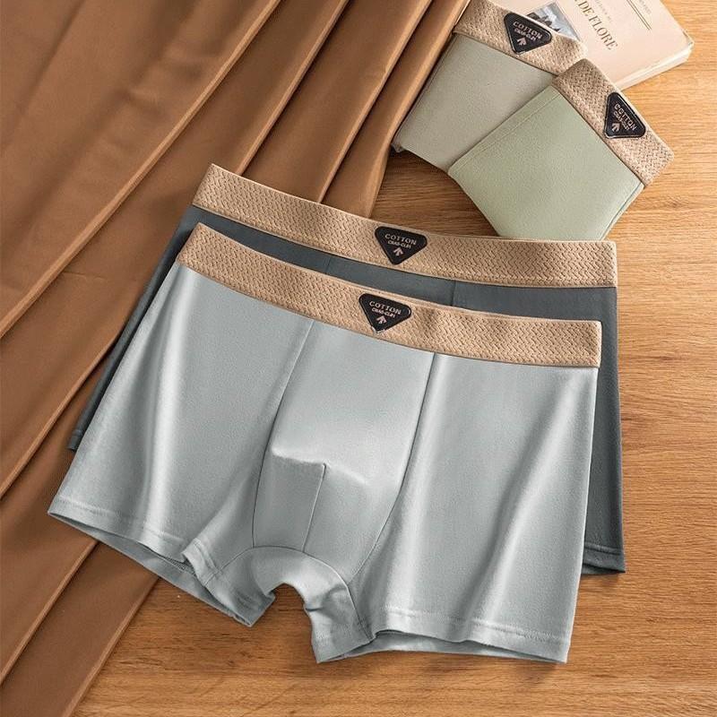 Men's Spring and Summer Retro Pure Cotton 10A Antibacterial Crotch Flat Angle Underwear
