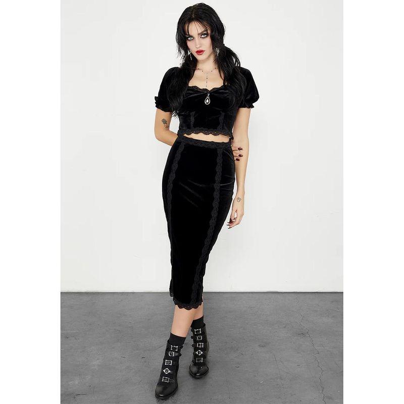 

Foreign Trade Original Order! Recommendable! Dis * Turbia Comfortable Thin Large Elastic Silky Lace Stitching Velvet Skirt Original packing belt hanging pai UK 20