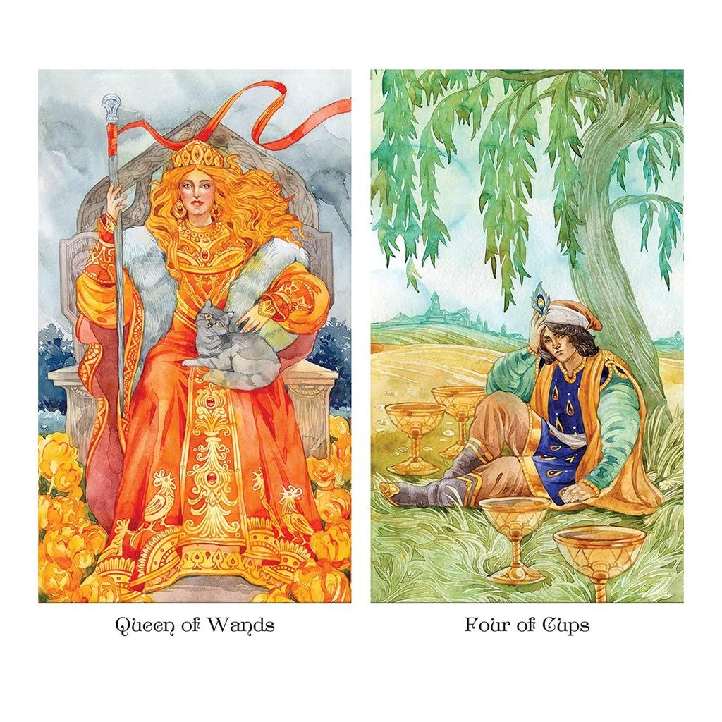Kancharo 78-Karten Tarotkarten-Set [Tarot des Goldenen Rades] Enthält japanische Tarotkarten-Anleitung & Beutel (Authentisch)
