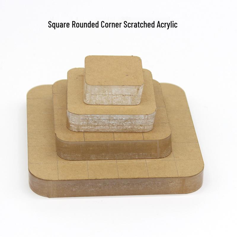 Klarer Acrylgriff Gummi-Stempel für Journaling mit quadratischer abgerundeter Ecke Liniertes Stempelkissen