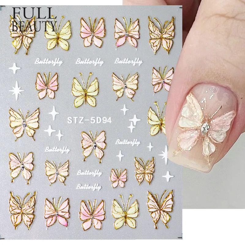 

Nail Stickers Hand-Painted Waterproof and Durable Internet Celebrity Laser Sticker STZ-5D94 (Embossed)