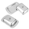 Butter Dish Stainless Steel Dessert Bowl Cheese Bread Box W  Handle Cover Kitchen Accessories
