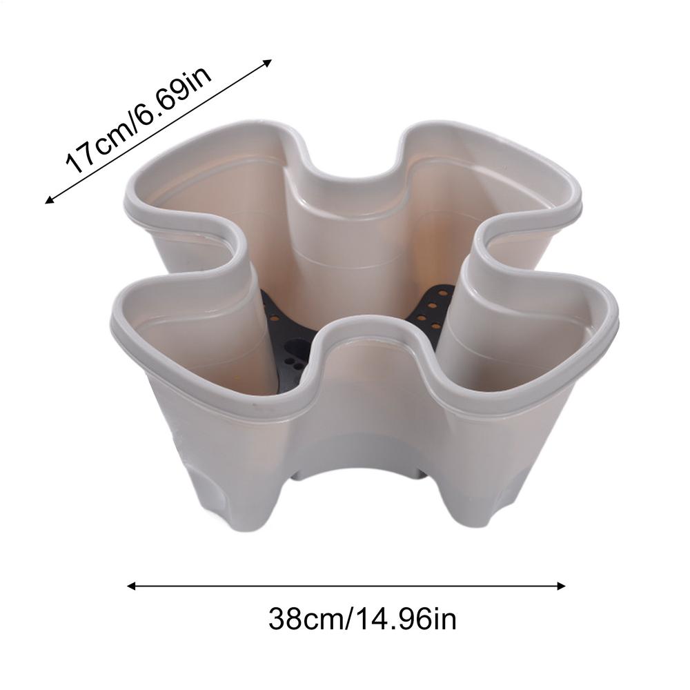 Creative Petal Shape Stackable Planter Anti-Slip Secure Drainage Vertical Planter Strawberry Planting Pot For Balcony Garden