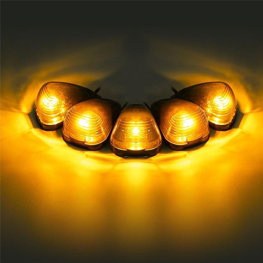 5Pcs Cab Roof Light Covers+ 5 Pcs Free Super Amber Led Bulbs