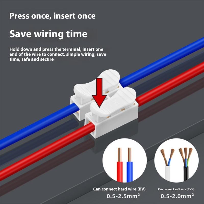 5A 2 In 2 Out Quick Connect Spring Wire Terminals Block for Secure Wiring In Tight Space