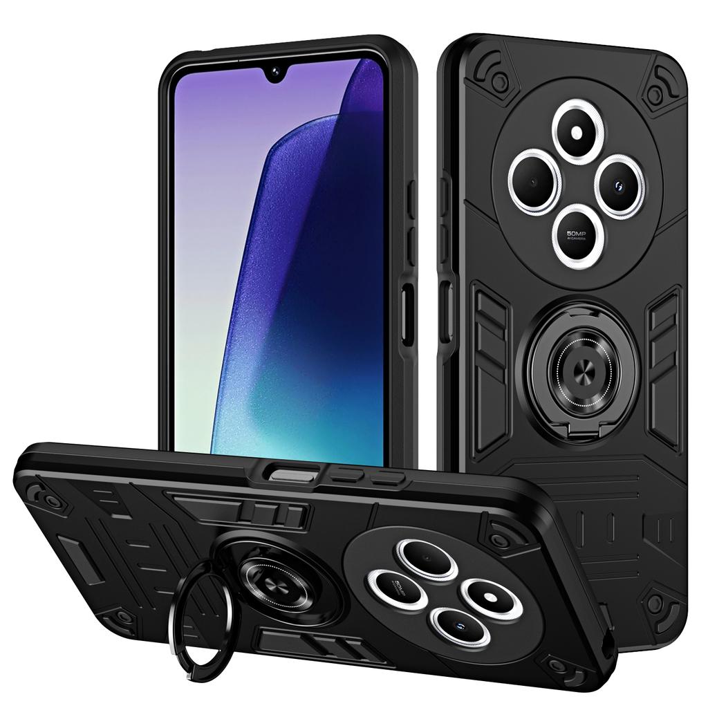 Phone Case For Xiaomi Redmi 14C 4G /14R 5G/ A3 Pro 4G/A4 5G/Poco C75 4G PC + TPU Anti-Fall Back Cover with Ring Holder Kickstand