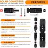 4 Pairs Solar Connector Y Branch Parallel Adapter Cable Wire Plug 2 to 1 Male Female Connectors (M/FF, F/MM) for Solar Panel with PV Cable Clips