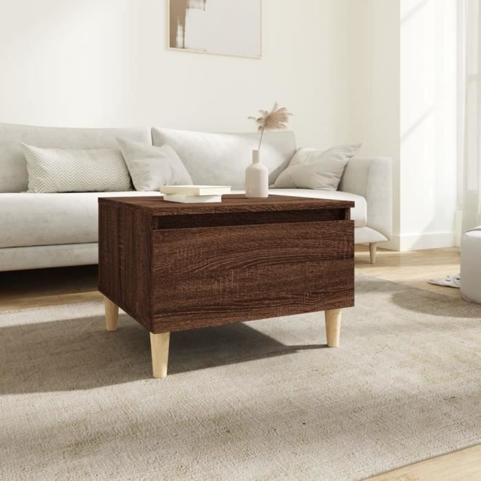 819514 vidaXL Side Table Brown Oak 50x46x35 Cm Engineered Wood
