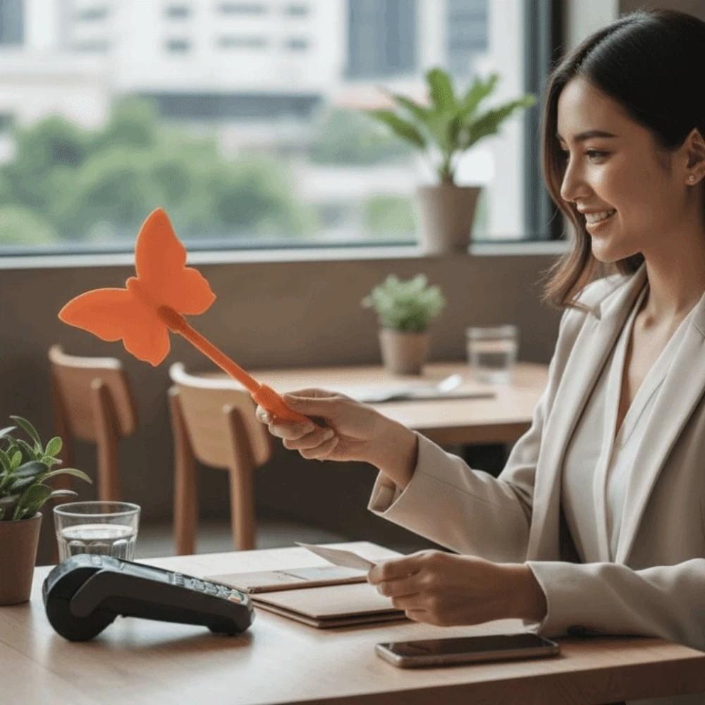 Detachable Contactless Payment Sleeve Creative Butterfly Magic Wand Holder  ETC Payment