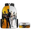 Lightweight Fortnite Cartoon 2Pcs Combo, Backpack and Pencil Case, Unisex Kids Aged 6-14 Portable School Kit