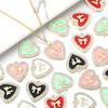 5pcs 21mm Alloy Heart Charms Cute Bow Dripping Oil Enamel Pendants For Jewelry Making DIY Necklace Bracelet Earrings Accessories