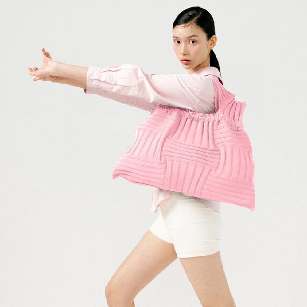 Pleatsmama Light Pink Big Bow Bag