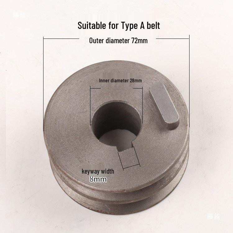 Motor Pulley: Double Groove A Type, 72MM Diameter, 24mm Inner Hole, for Cutting Machine Parts, Set of 400
