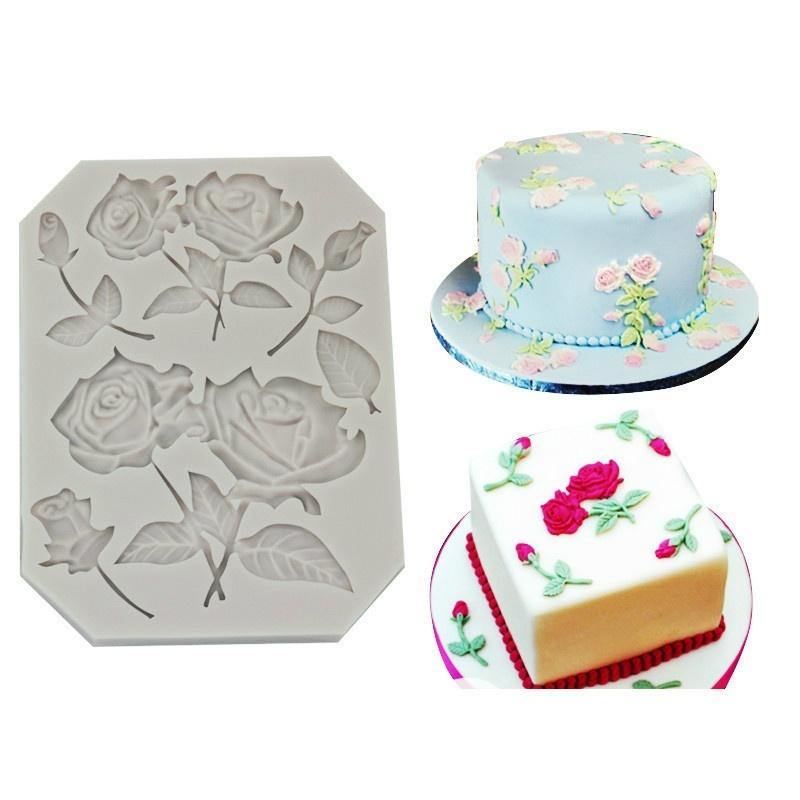 DIY Rose Silicone Cake Mold Fondant Chocolate Cake Decorating Tool Mould  Christmas Molds