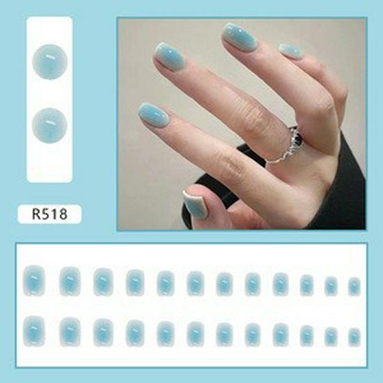 Douyin Trendy Blush False Nails: Pure, Sexy, and Removable Jelly Gel Nail Tips with Whitening Effect