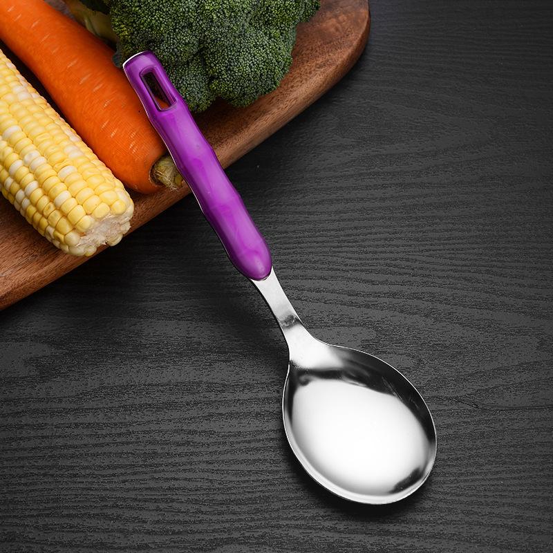 

Набор кухонной утвари из нержавеющей стали для домашней кухни, двухцветная ручка, лопатка для жарки, половник для супа, большой дуршлаг Rice spoon