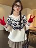 2026 Women's Fair Isle Wool Sweater Pullover, Round Neck, Age-Reducing Academic Style, Thick Base Layer, Pairs with JK.